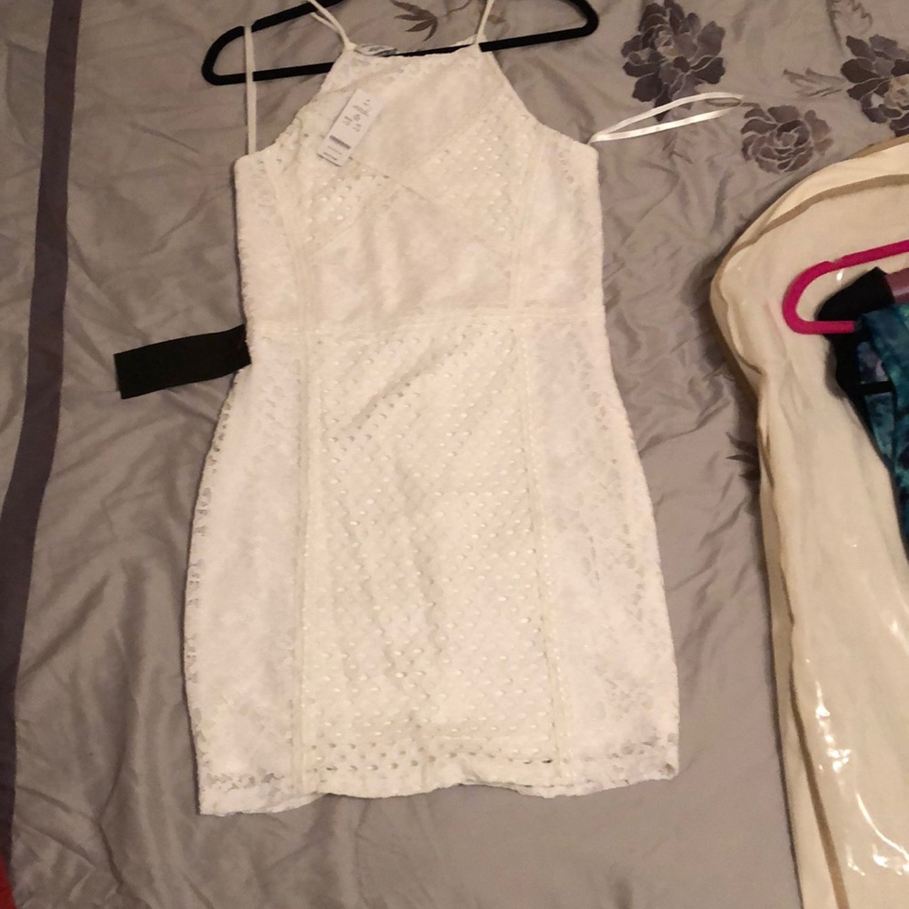 White lace mini BEBE dress